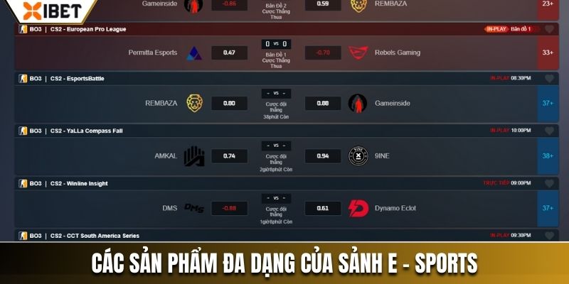 Các sản phẩm đặc sắc tại sảnh E-Sports