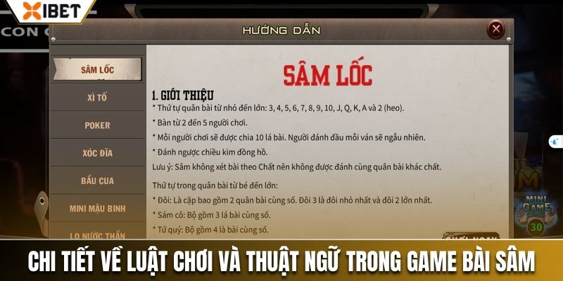 Chi tiết luật chơi và thuật ngữ trong game bài sâm