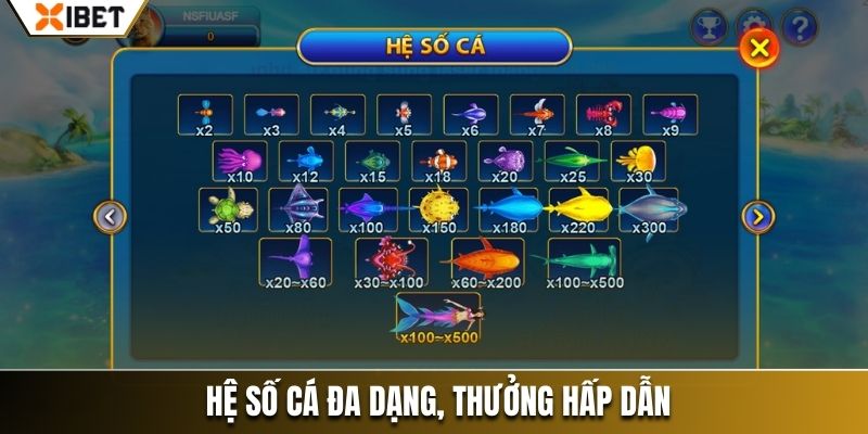 Hệ số cá đa dạng, thưởng hấp dẫn tại tỷ phú đại dương