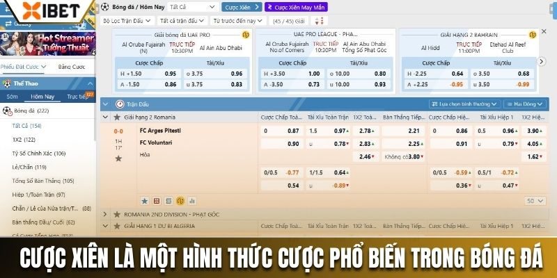 Kèo cược xiên là một hình thức cược phổ biến trong bóng đá