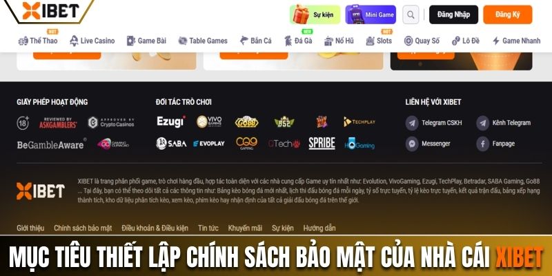 Mục tiêu thiết lập chính sách bảo mật của nhà cái Xibet