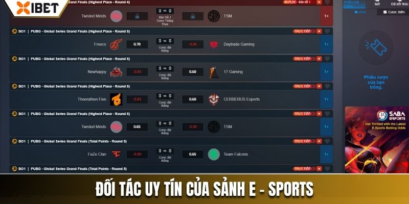 SABA hợp tác cùng sảnh E-Sports đình đám của Xibet