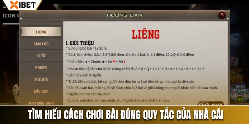 Tìm hiểu cách chơi bài đúng quy tắc của nhà cái
