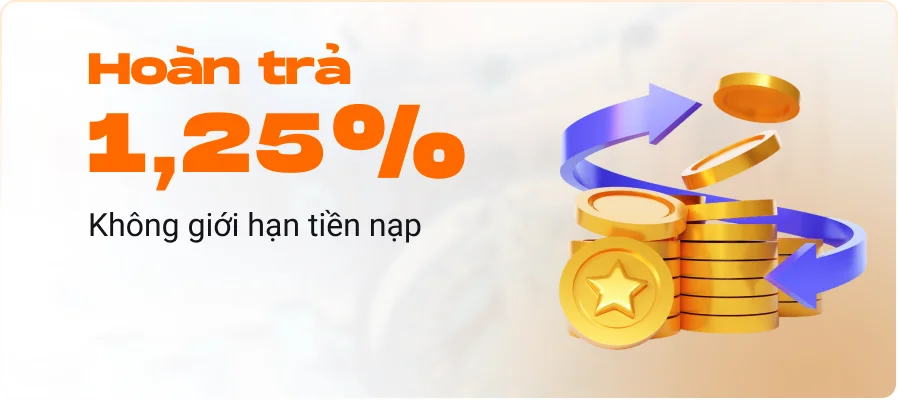 hoàn trả 1,25% không giới hạn